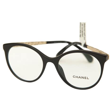 chanel black and gold glasses|Black Chanel glasses frames.